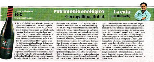 Cerro Gallina 2009 at Levante newspaper